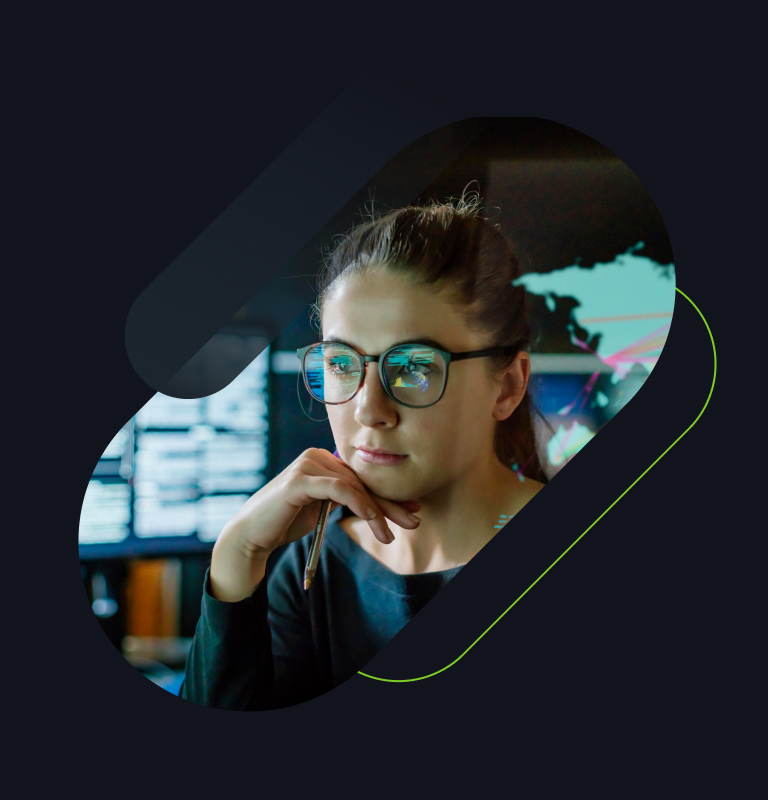 Woman with a phone headset