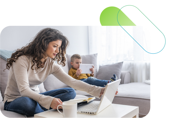 Person working on a laptop